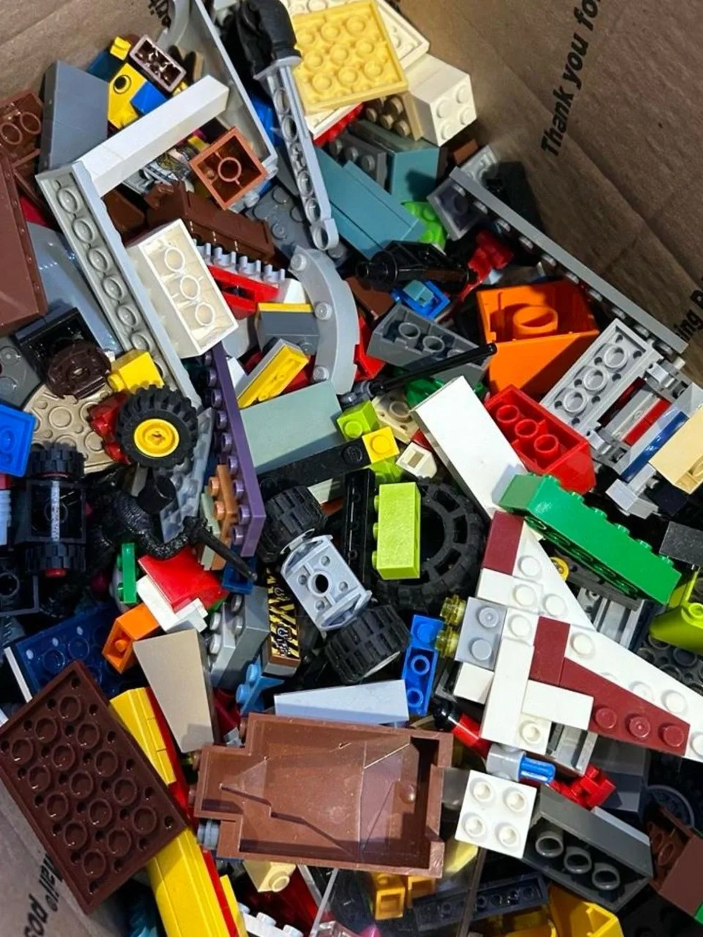 Large Lego Box Assorted Parts + Pieces Some Minifig Parts Pre Owned Read